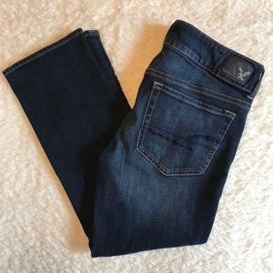 American Eagle Artist Crop Dark Wash Sz 6